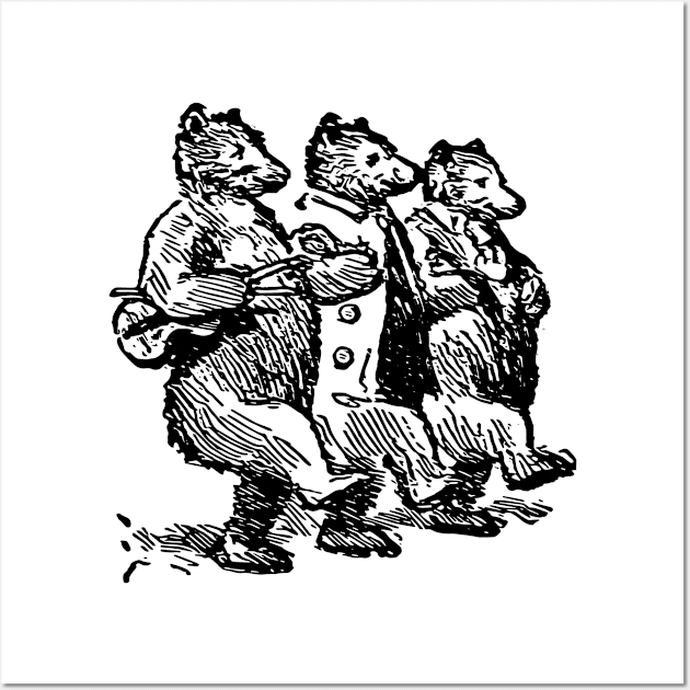 Three Musical Bears, Three Bears Walking, Bear Violin player, Fat Bears Design, Wall Art by penandinkdesign@hotmail.com